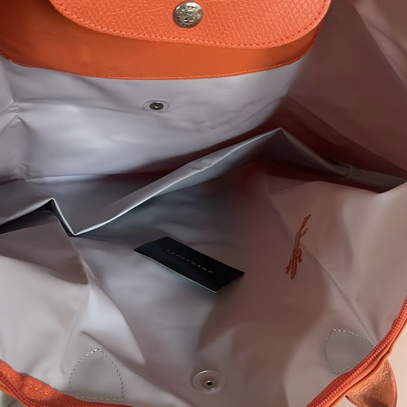 Longchamp Le Pliage Tote Bag, M Top Handle Orange Handbag New Retail $205 - Picture 8 of 16